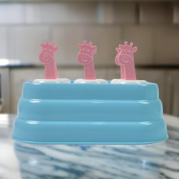 6 Cavity sicle Molds Plastic Giraffe shape Ice Moulds (1 Pc)
