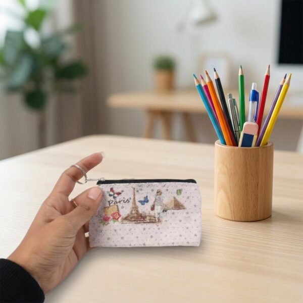 02_d4842234-8a12-464c-a38b-38260fe919ca.jpg Small Paris Print Zipper Coin & Stationery Pouch (1 Pc)