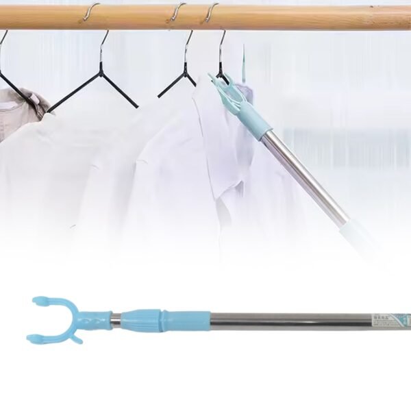 Stainless Steel Telescopic Pole Clothes Hooks Hanger (1 Pc / 1 Mtr.)