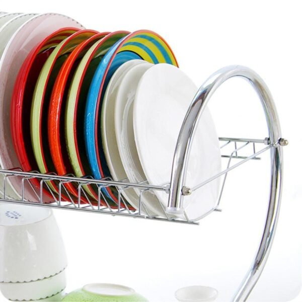 02_d8e4014d-998a-4432-b3be-a9a000746de2.jpg Stainless Steel 2 Layer Kitchen Dish Rack / Plate Cutlery Stand