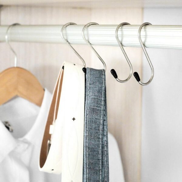 S-Shaped Hanging Hooks for Kitchen & Home Use – Strong Metal Hooks (6 Pc Set)