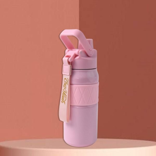 Stainless Steel Vacuum Insulated Water Bottle WIth Straw (550ml)
