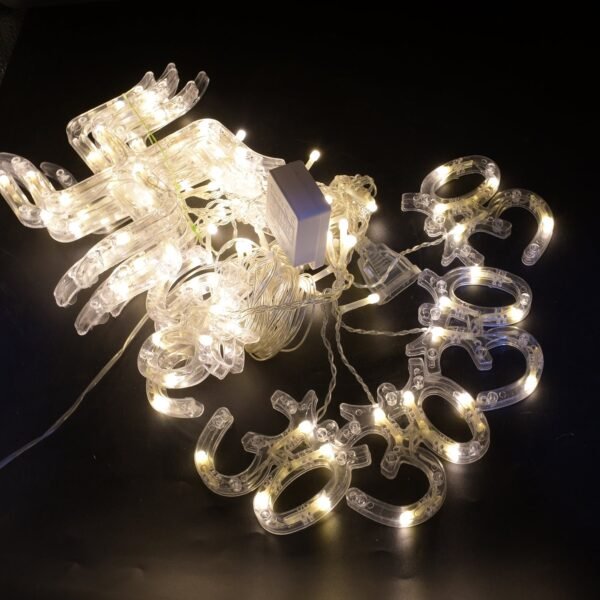 Swastik Om Curtain Decorative LED String Lights with 12 Props for Diwali & Home