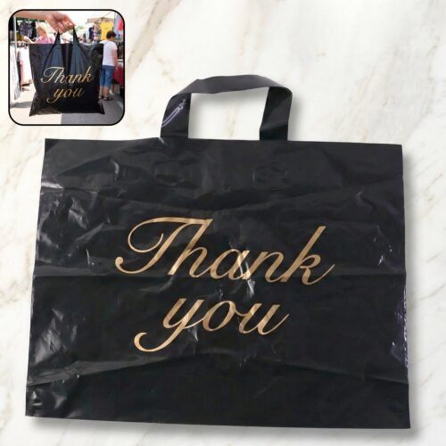 02_e194ad4b-82dc-4854-a30a-d7c31d24d2b6.jpg Large Black Thank You Printed Plastic Carry Bag (34 × 44 cm, 1 Pc)