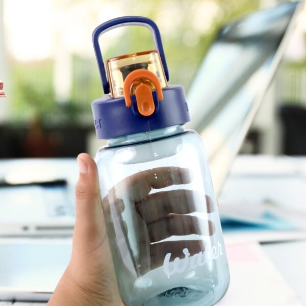 02_e22d89e8-b8e1-4efa-b6e2-0347cd6f85c8.jpg Blue Plastic Leak-Proof Flip Cap & Safty Lock Water Bottle (600ml Approx / 1 Pc)