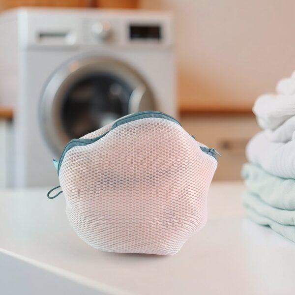Round Mesh Bra Wash Bag with Zipper for Washing Machine (1 Pc / Mix Size & Design)