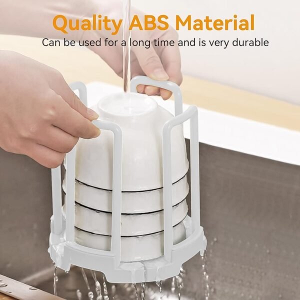 02_ee1d2d6e-561e-4c8a-94c6-12f883f3c69a.jpg Plastic Bowl Holder Bowl Organizer Drain Rack (1 Pc)