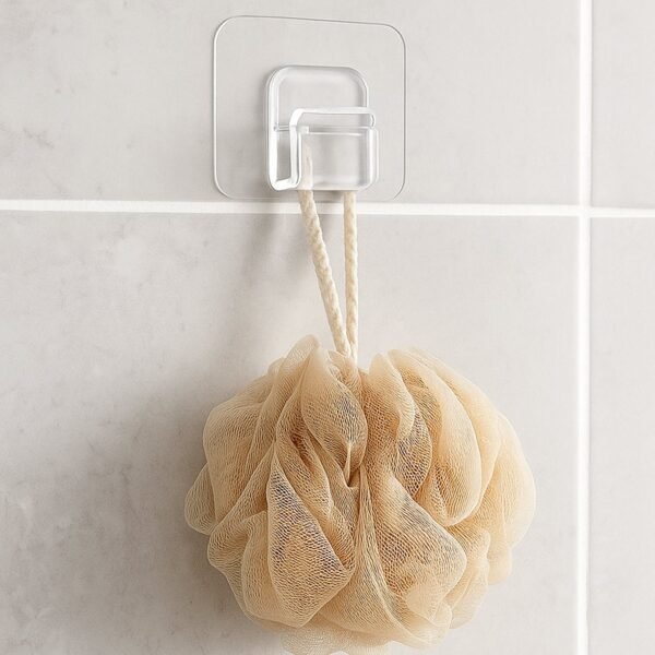 Heavy-Duty Transparent Wall Hook with Seamless Adhesive Backing (1 Pc)