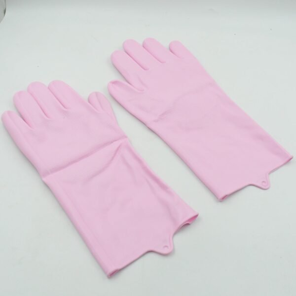 Dishwashing Gloves with Scrubber| Silicone Scrub Gloves (1 Pair , 196Gm)