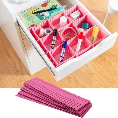 Plastic Adjustable Grid Drawer Dividers – Organizers for Home & Kitchen Drawers
