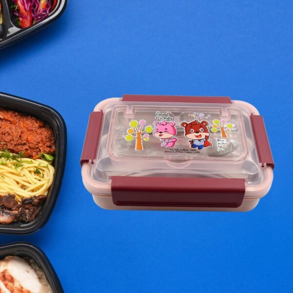 Kids Lunch Box with Steel Spoon & Chopsticks – Food-Safe & Durable