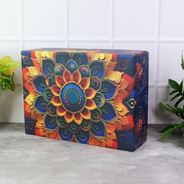 Effete Kulfi Almonds Gift Hamper, Golden With Bottle (2 Pc Set), Mix Color