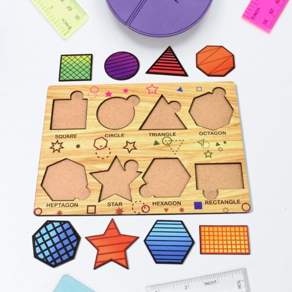 Wooden Puzzle Learning Board for Kids - (1 Pc / Mix Design / random)