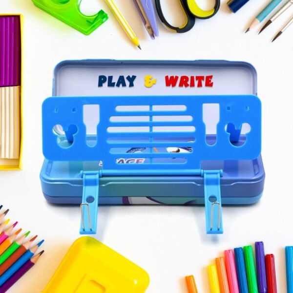 Metal Pencil Box, Pencil Case Double Compartment Compass Box