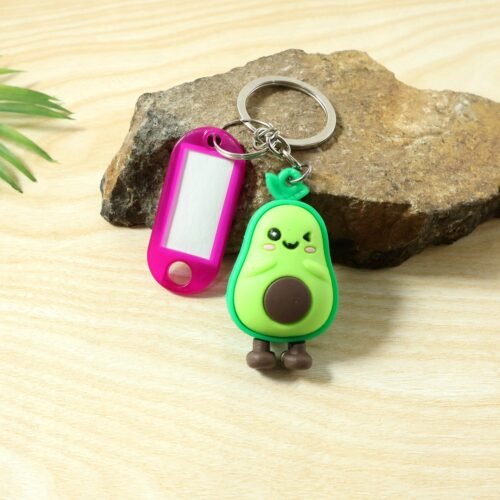 Cute Cartoon Character Keychain with Label Tag Holder (1 Pc)