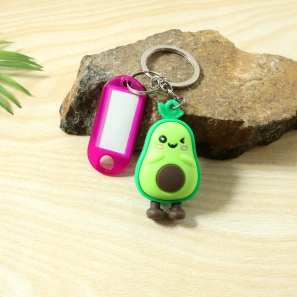 Cute Cartoon Character Keychain with Label Tag Holder (1 Pc)