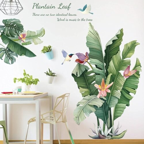 Large Plantain Leaf Wall Sticker 90x60 cm - (1 Pc)