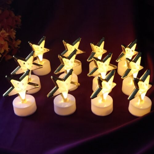 02_light3.jpg Decorative Star Shaped Flameless LED Candles (12 Pc)