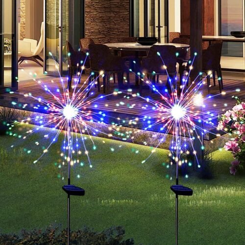 02_light_c8e993ef-b3a0-4e7f-8c9d-82945b2e0288.jpg Solar Powered Multicolor Starburst Firework Garden Light Set (2 Pc / 150 LED)