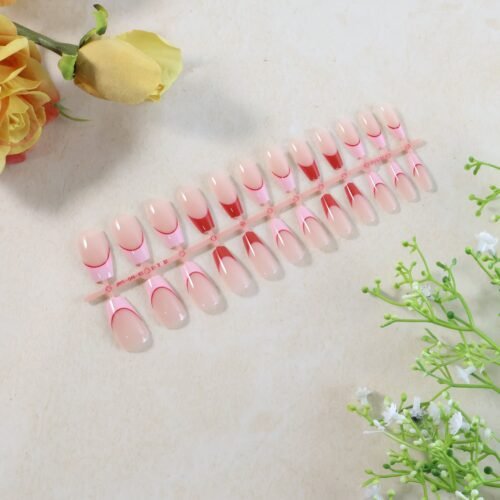 02_nails_67a5982b-fd37-43be-ab8c-9777965a353d.jpg Elegant Nude Glossy Artificial Nail Tips fake nails (24 Pc Set)