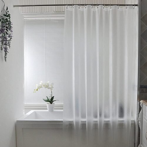 02_shower-curtain.jpg Waterproof Anti-Mildew Frosted Shower Curtain (Standard Fit / 51×79 Inch)