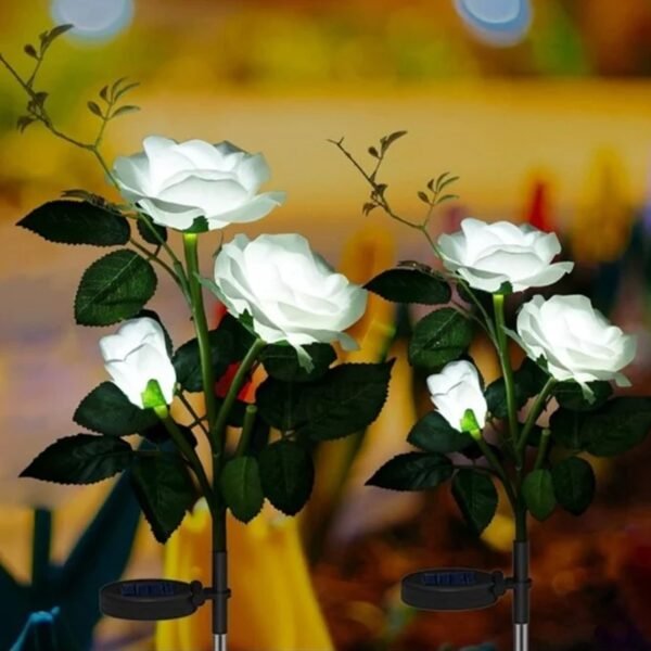 Solar Powered Decorative Garden Flower Lights Set of 2