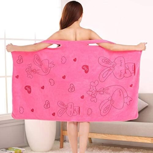 Soft & Absorbent Microfiber Bath Towel Wrap with Shoulder Straps (1 Pc)