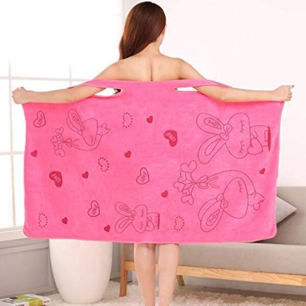 02_towel.jpg Soft & Absorbent Microfiber Bath Towel Wrap with Shoulder Straps (1 Pc)