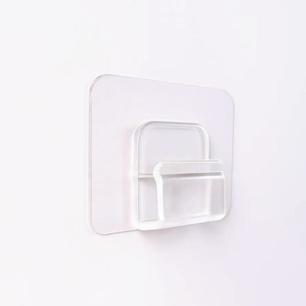 Heavy-Duty Transparent Wall Hook with Seamless Adhesive Backing (1 Pc)