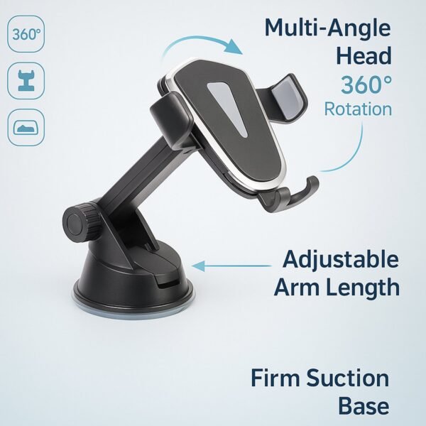Universal Car Mobile Holder with Adjustable Arm