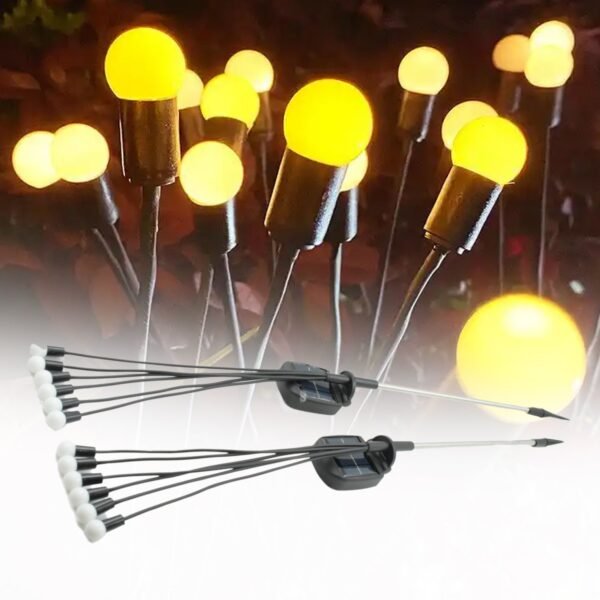 Solar Firefly Lights for Garden Decor (2 Pc, 12 LED Warm)