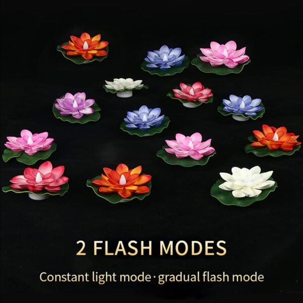 Smokeless LED Lotus Candles, Diwali (2 Pc): Indoor/Outdoor Décor