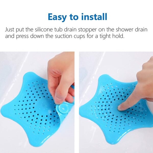 Star Shape Suction Cup Kitchen Bathroom Sink Drain Strainer Hair Catcher, Drain