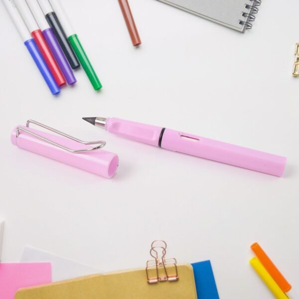 Pink 2-in-1 Everlasting Magic Pencil Replaceable Eraser – Inkless, Reusable, Portable