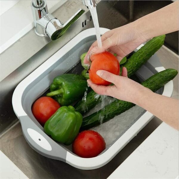 03_0c064ae8-3924-4e3d-bb38-92716f7ec74d.jpg COLLAPSIBLE CUTTING BOARD WITH DISH TUB BASKET For Kitchen Use ( 1 Pcs )