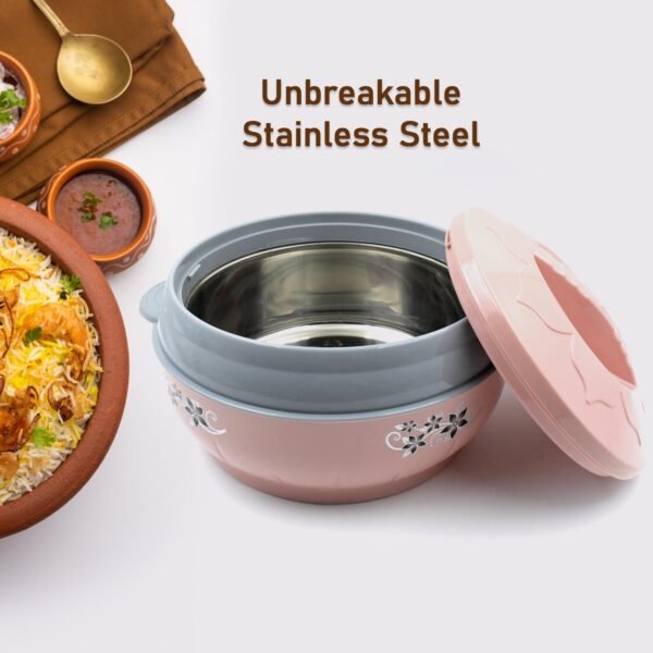 03_0ecc67cb-9f63-4790-93b2-b55403d7b9ff.jpg 4500ml Insulated Casserole Box (Steel): Floral Print, Keeps Food Hot/Cold