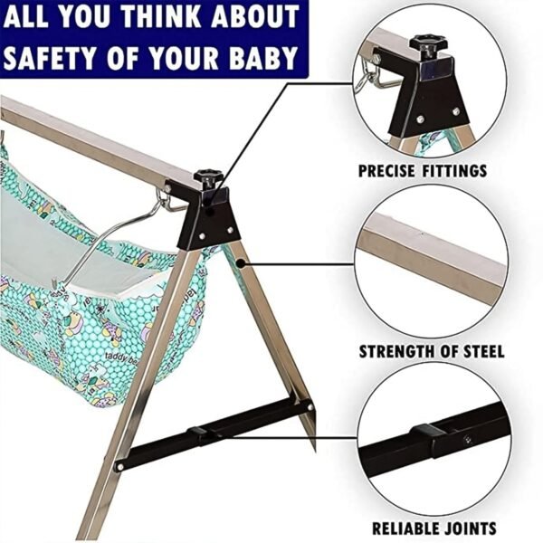 03_105a0ba8-a9f0-4e10-86d0-10317032c0d7.jpg Baby Boy's and Girl's Portable Folding Swing Stainless Steel Stand (1 Pc)