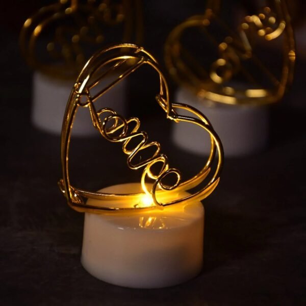Valentine’s Day Special Gift Box - Heart-Shaped Light, Chocolate Box & Golden Flower