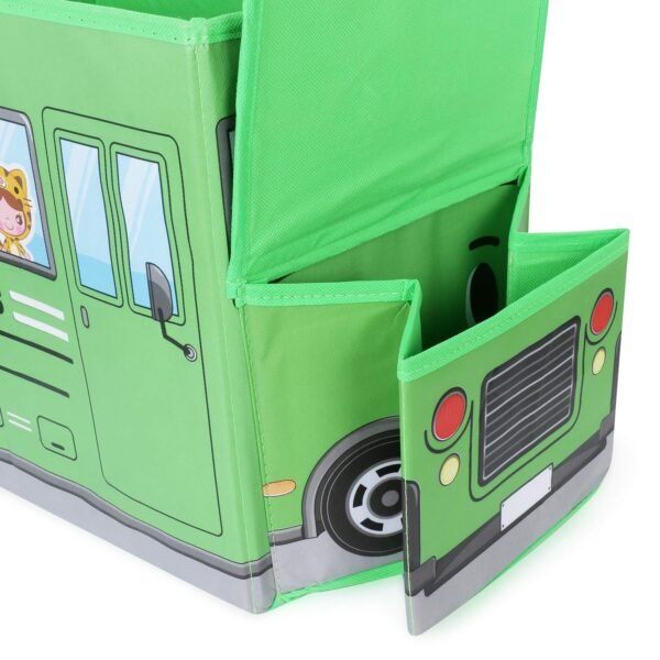 03_17d45ff6-d318-4613-8657-12ec26992f17.jpg Foldable Bus Shape Toy Box Storage with Lid for Storage of Toys Basket Useful as Toy Organizer mountable Racks Surface Multipurpose Basket for Kids Wardrobe Cabinet Wood with Cloth Cover For Home Decor Books, Game, Baby Cloth (Mix Color & Design )