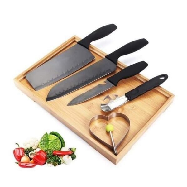 5-Piece Stainless Steel Kitchen Knife Set – Chef, Chopping, Utility, Butcher Knives