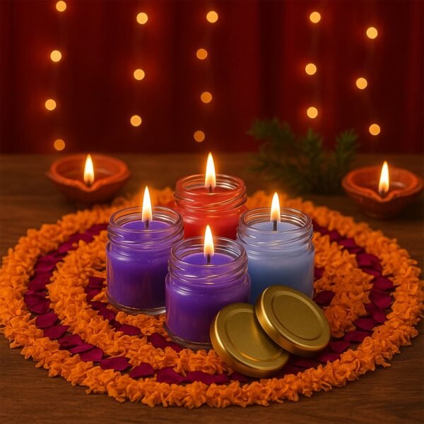 03_1b97b6df-3e3e-44a7-b34c-815359f7f0ec.jpg Wax Candle Set in Glass Jars with Gold Lids (4 Pc)