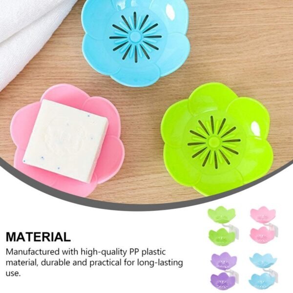 Double Layer Flower Self Draining Soap Dish Holder, Bathroom Shower Soap Holder