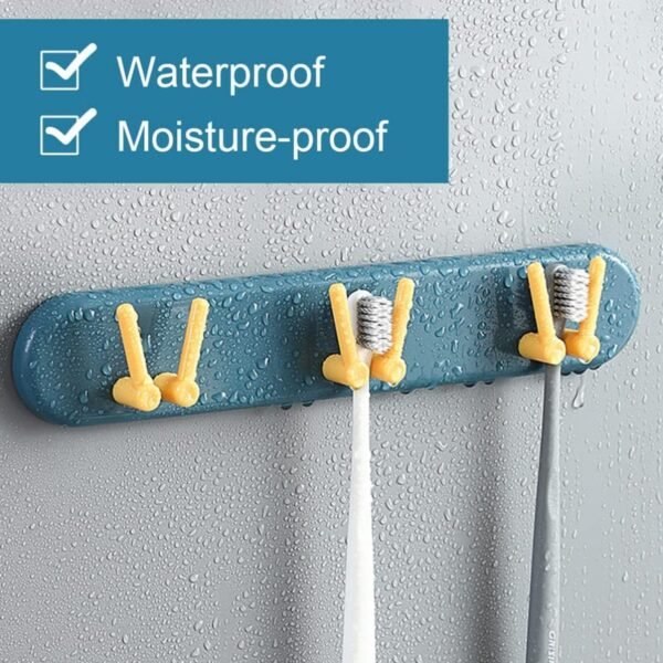 Toothbrush Holder Plastic Bathroom Accessories Organizer Hooks (1pc)