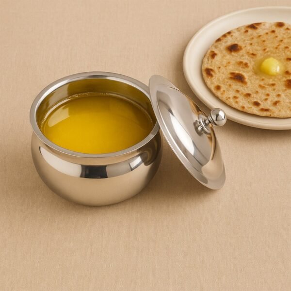 03_217444da-2cdf-4661-8d7c-20e485065e20.jpg Premium Stainless Steel Ghee Pot (1 Set)