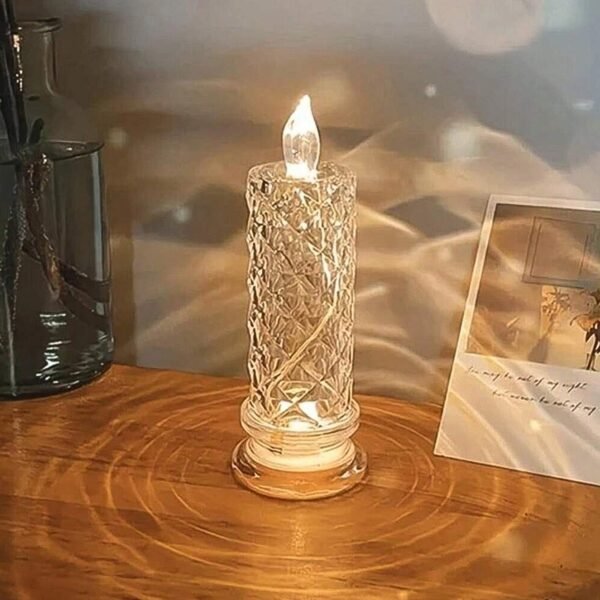 Rose Candles for Home Decoration, Crystal Candle Lights, Diwali