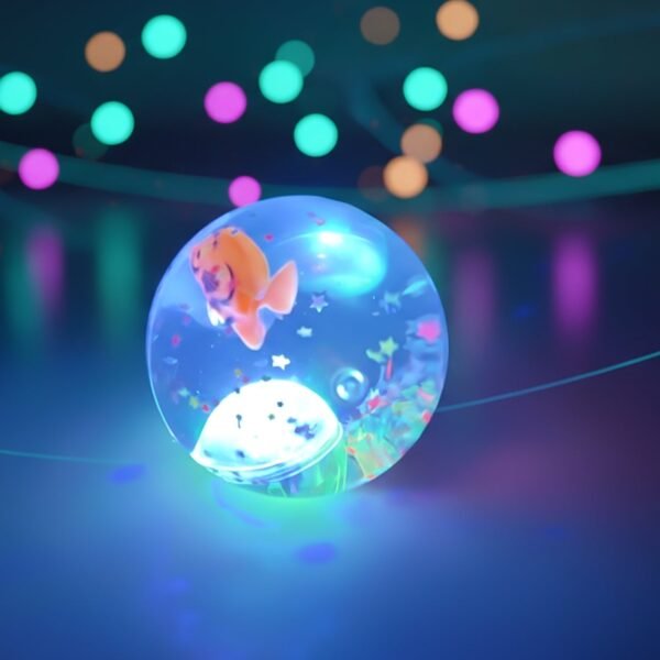 Light-Up Transparent Bouncy Ball – Impact-Activated LED Flashing Sensory Toy (1 Pc)
