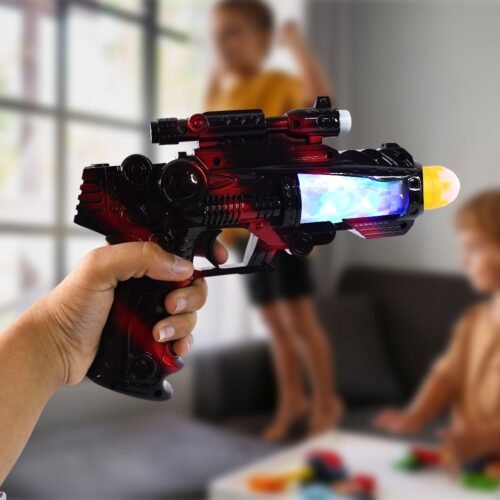 TTG LED Flashing Sound Laser Toy Gun – Battery Operated Space Gun with Lights & Music