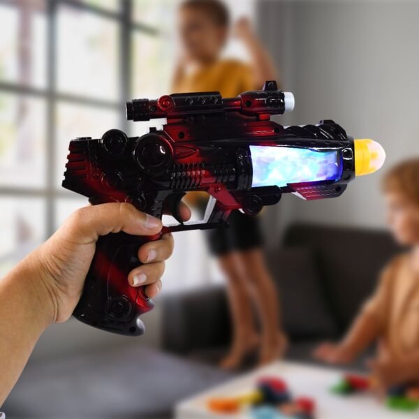 TTG LED Flashing Sound Laser Toy Gun – Battery Operated Space Gun with Lights & Music