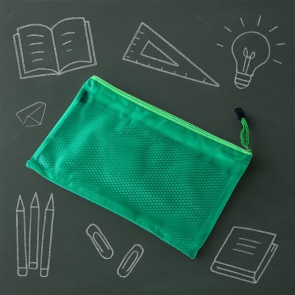 Zipper Mesh Pouch Multipurpose Travel Bag for Cosmetics Makeup Offices (25x16 Cm)