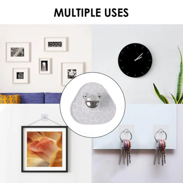 All-Plastic Adhesive Wall Hooks - Strong, No Damage, Easy to Install (3 Pc Set)